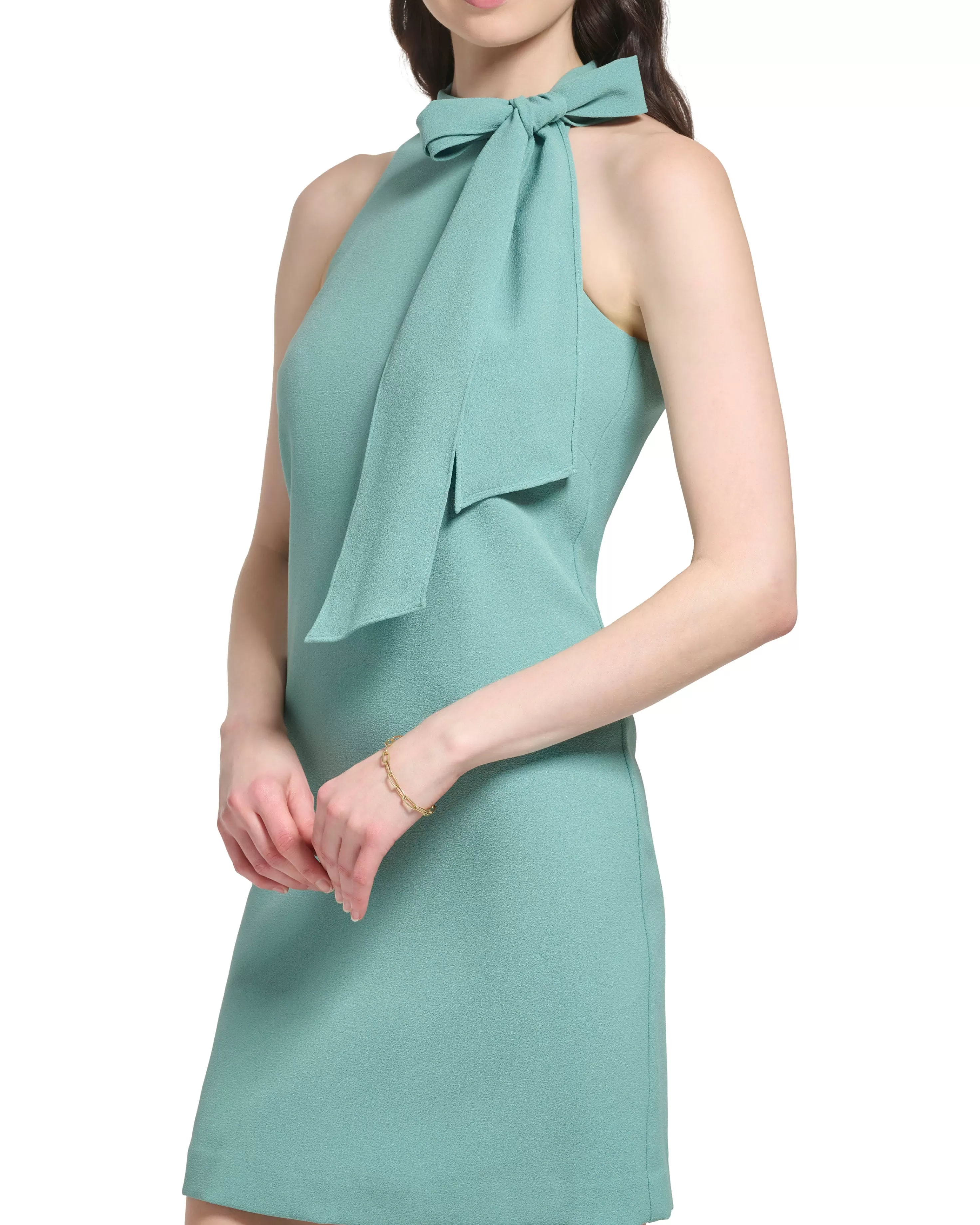 Vince Camuto Bow-Neck Dress Sage Clearance