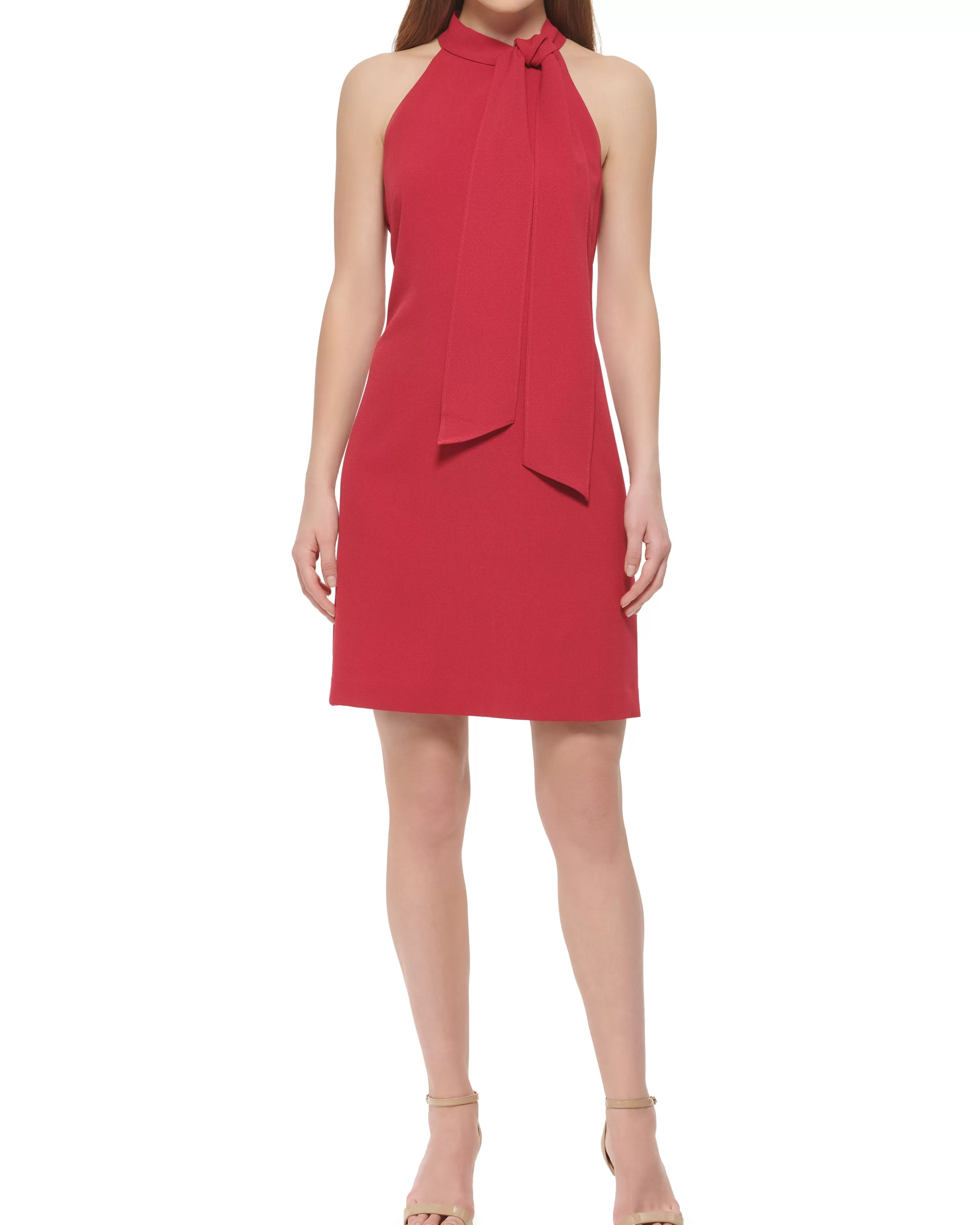 Vince Camuto Bow-Neck Dress Berry Cheap