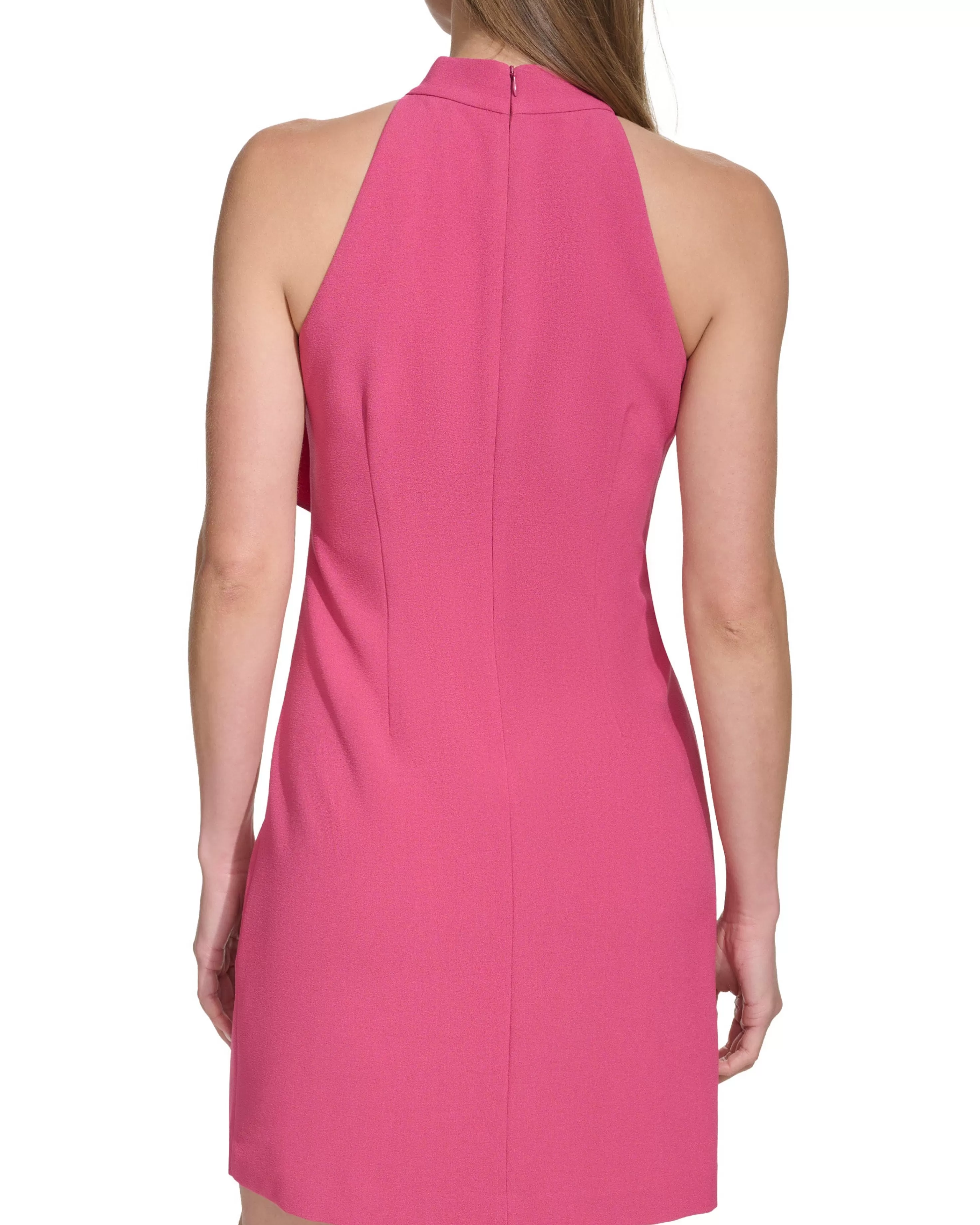 Vince Camuto Bow-Neck Dress Rose New