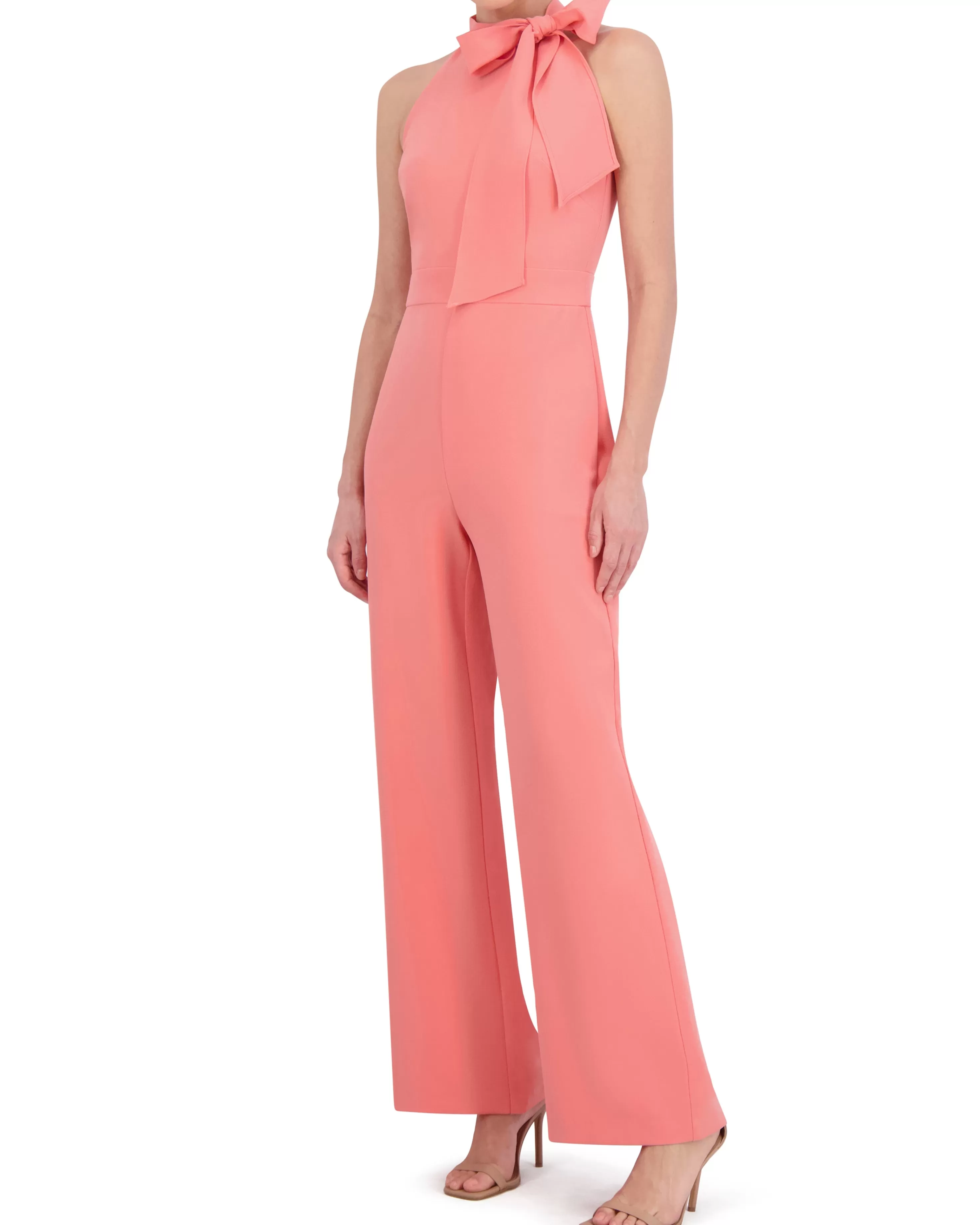 Vince Camuto Bow-Neck Halter Jumpsuit Papaya Discount