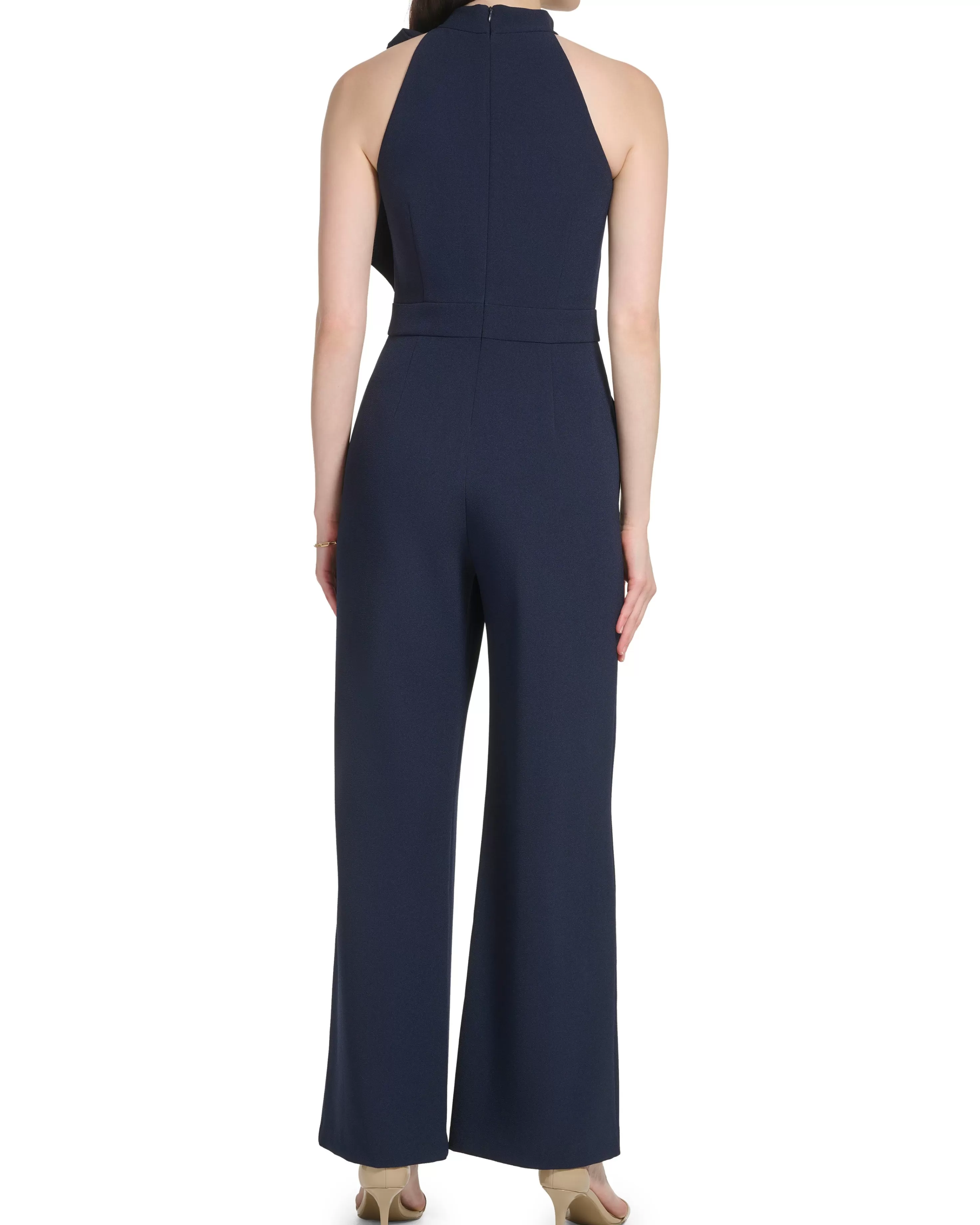 Vince Camuto Bow-Neck Halter Jumpsuit Navy Fashion