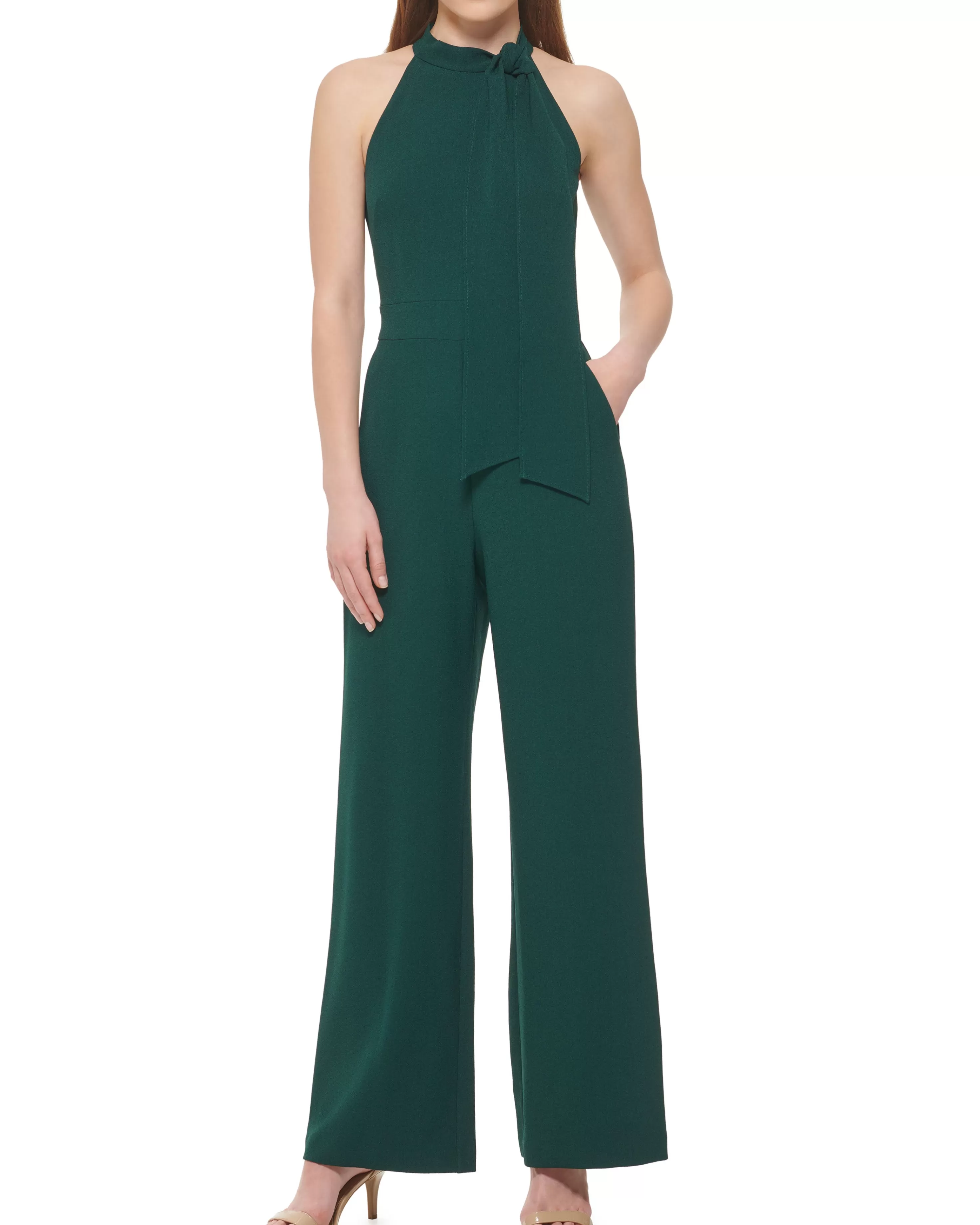 Vince Camuto Bow-Neck Jumpsuit Hunter Sale