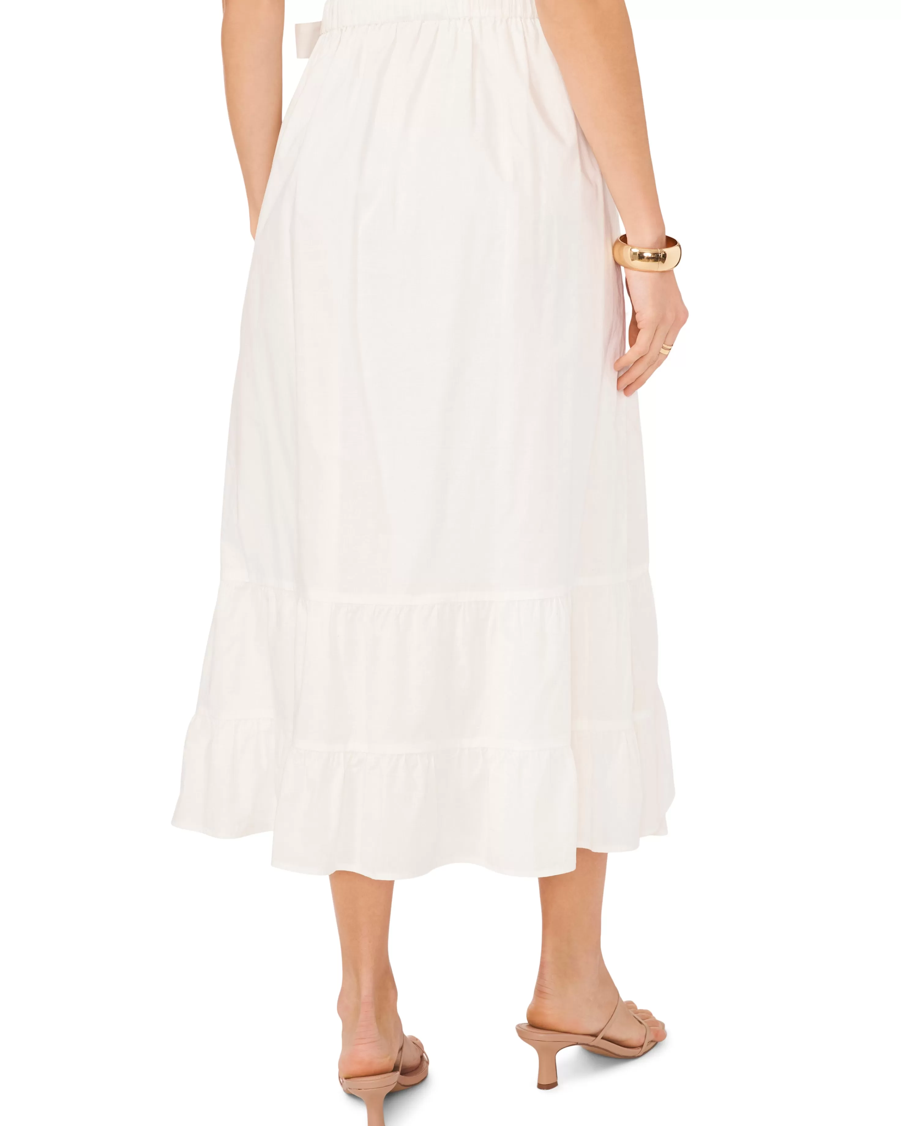 Vince Camuto Cotton Ruffled Wrap Skirt Ultra White Store