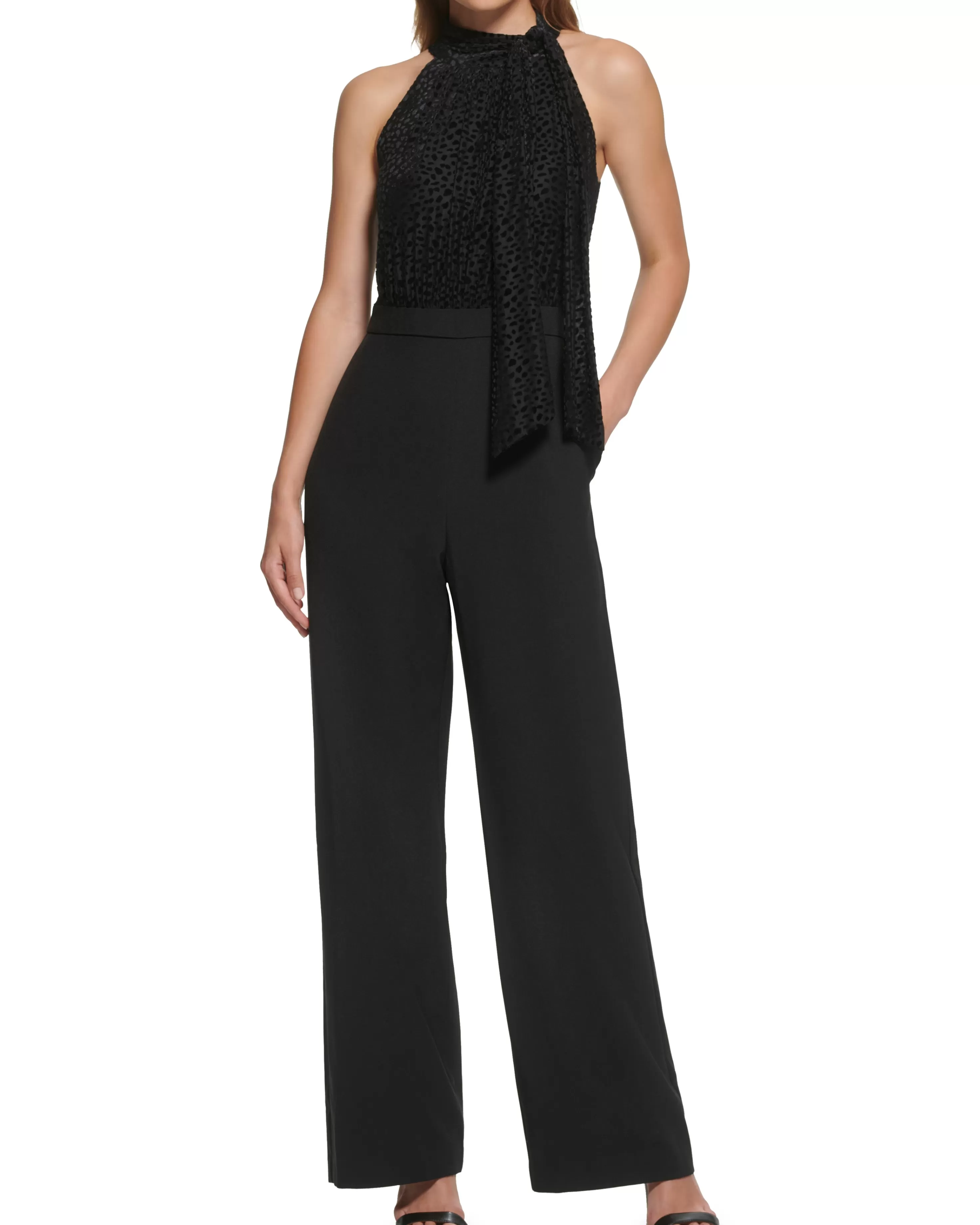 Vince Camuto Devore Bow-Neck Jumpsuit Black Flash Sale