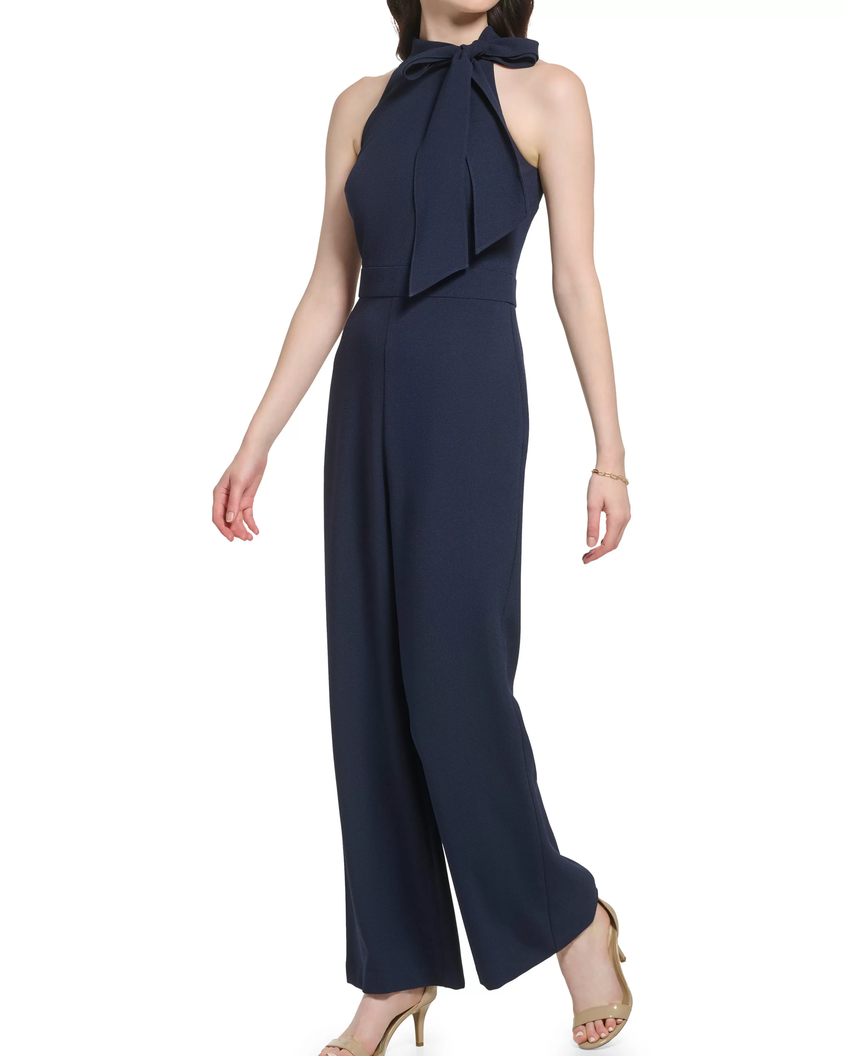 Vince Camuto Petite Bow-Neck Sleeveless Jumpsuit Navy Best Sale