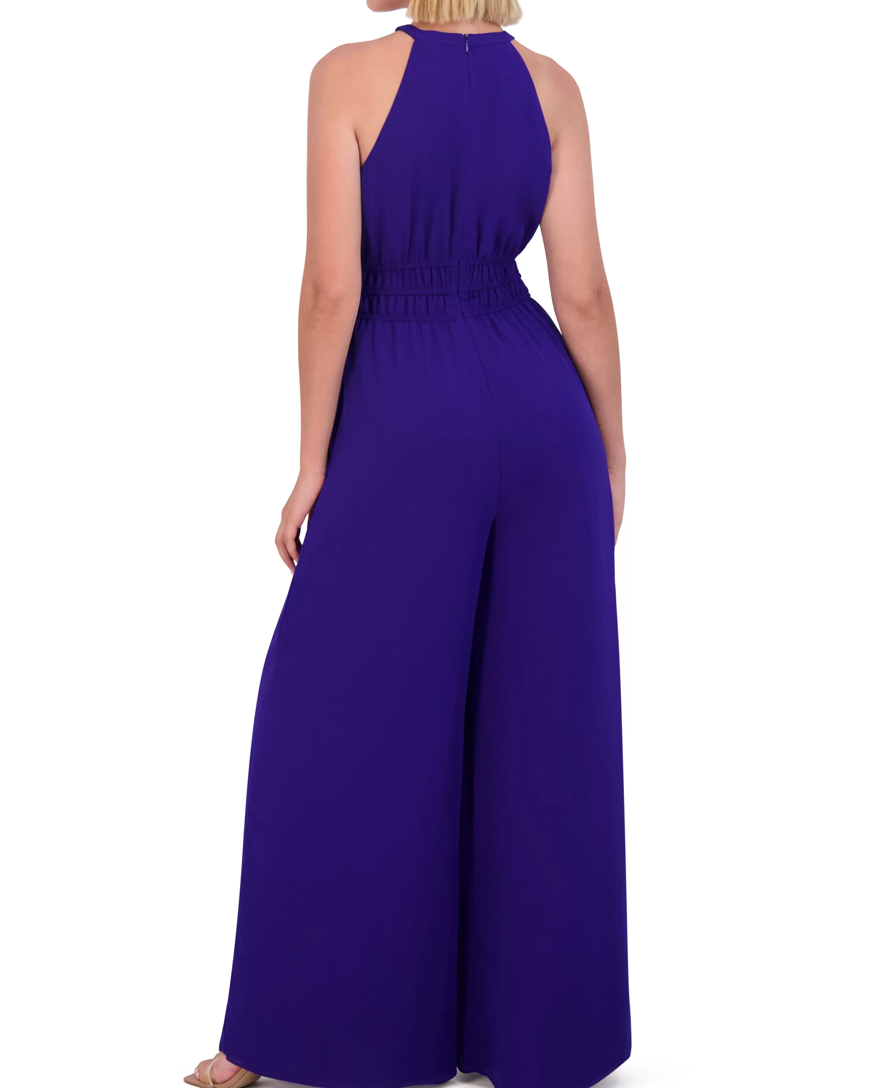 Vince Camuto Petite Ruched Keyhole Jumpsuit Porcelin Blue Best