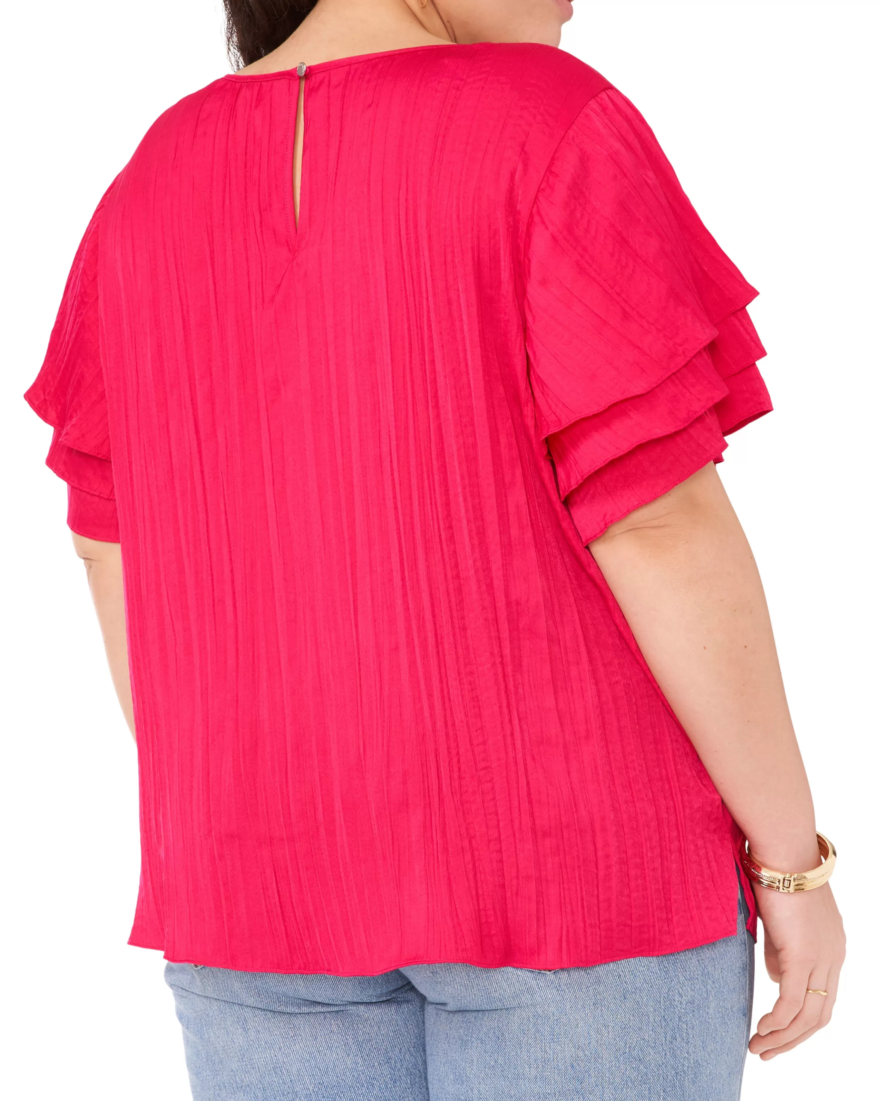 Vince Camuto Pleated Blouse Jazzy Red Cheap