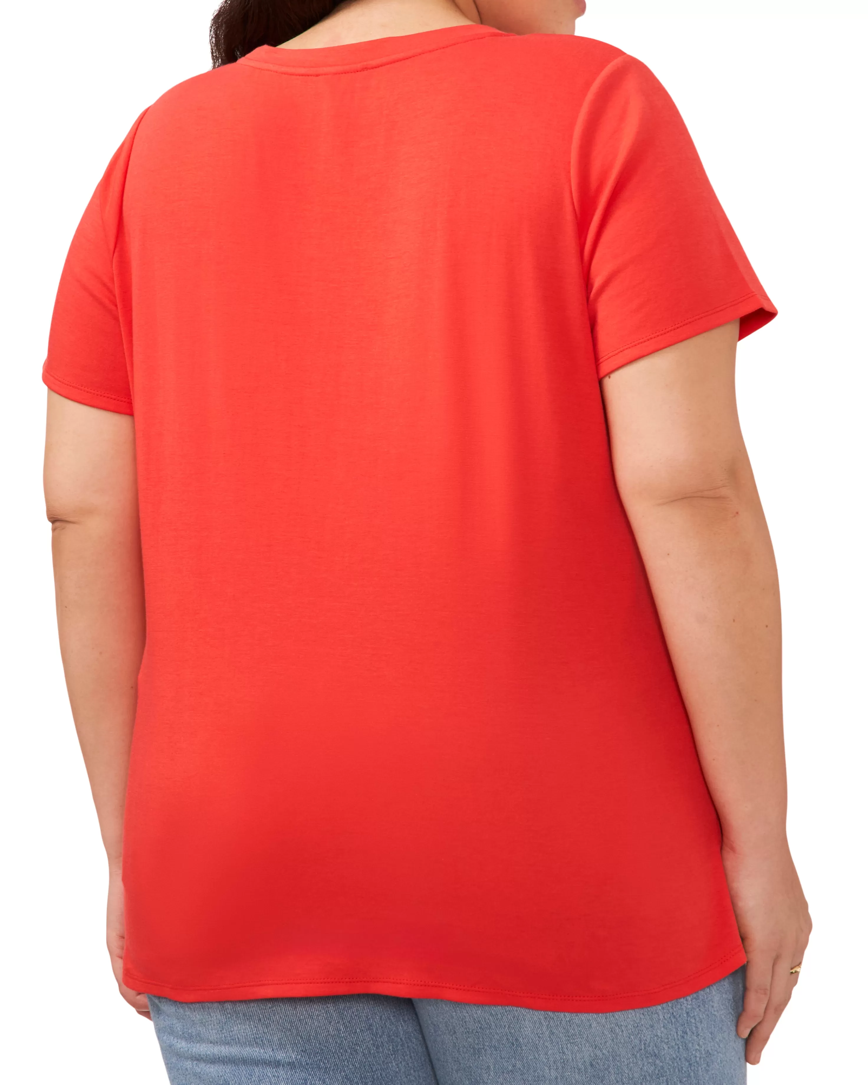 Vince Camuto Plus-Size Crewneck T-Shirt Tulip Red Sale