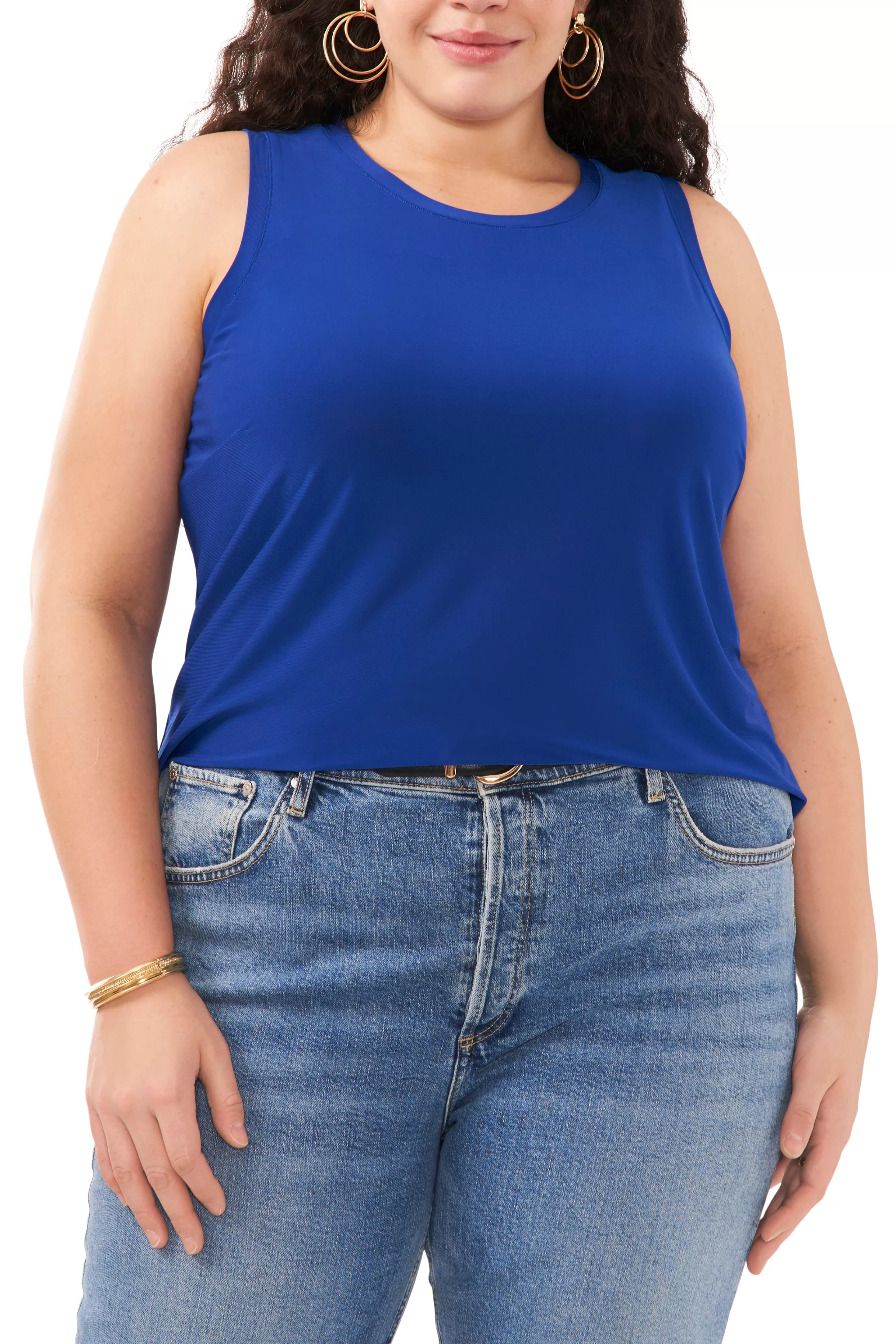 Vince Camuto Plus-Size Keyhole Back Tank Top Goddess Blue Shop