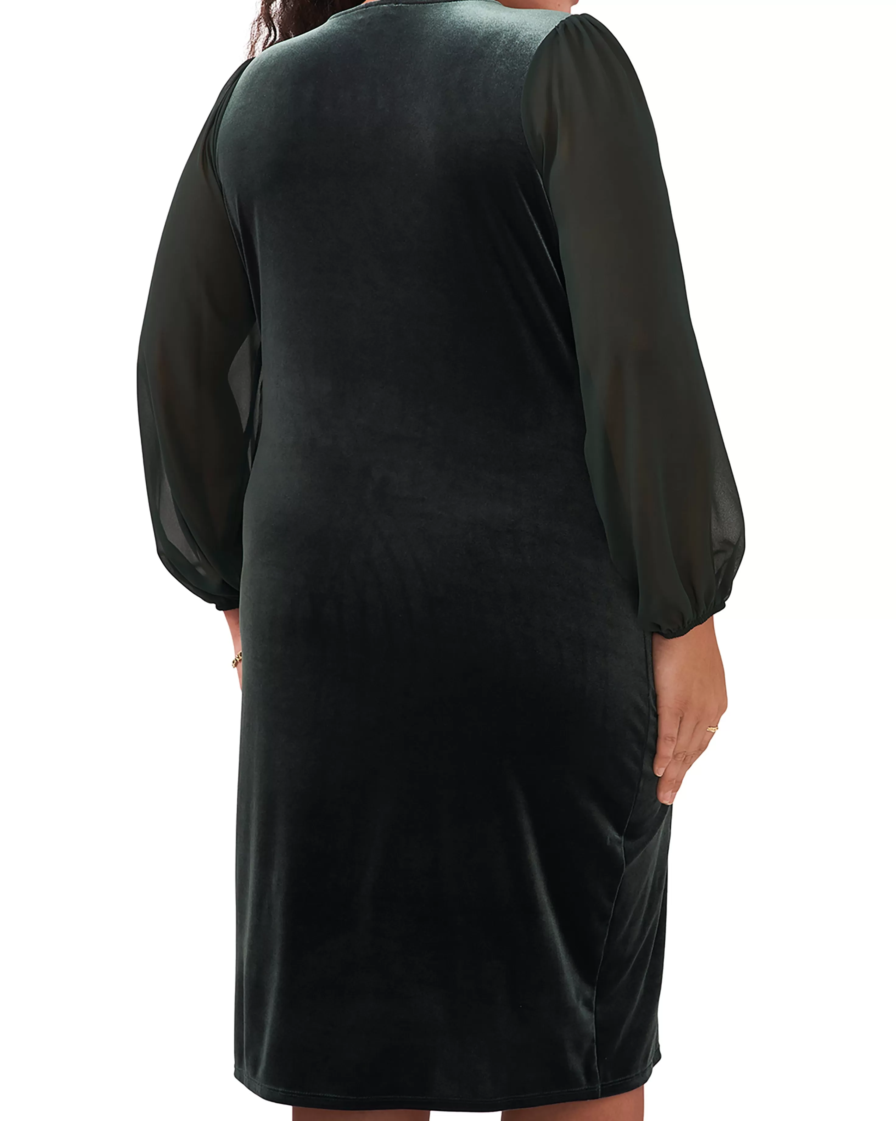 Vince Camuto Plus-Size Long Sleeve Velvet Dress Dark Willow Hot