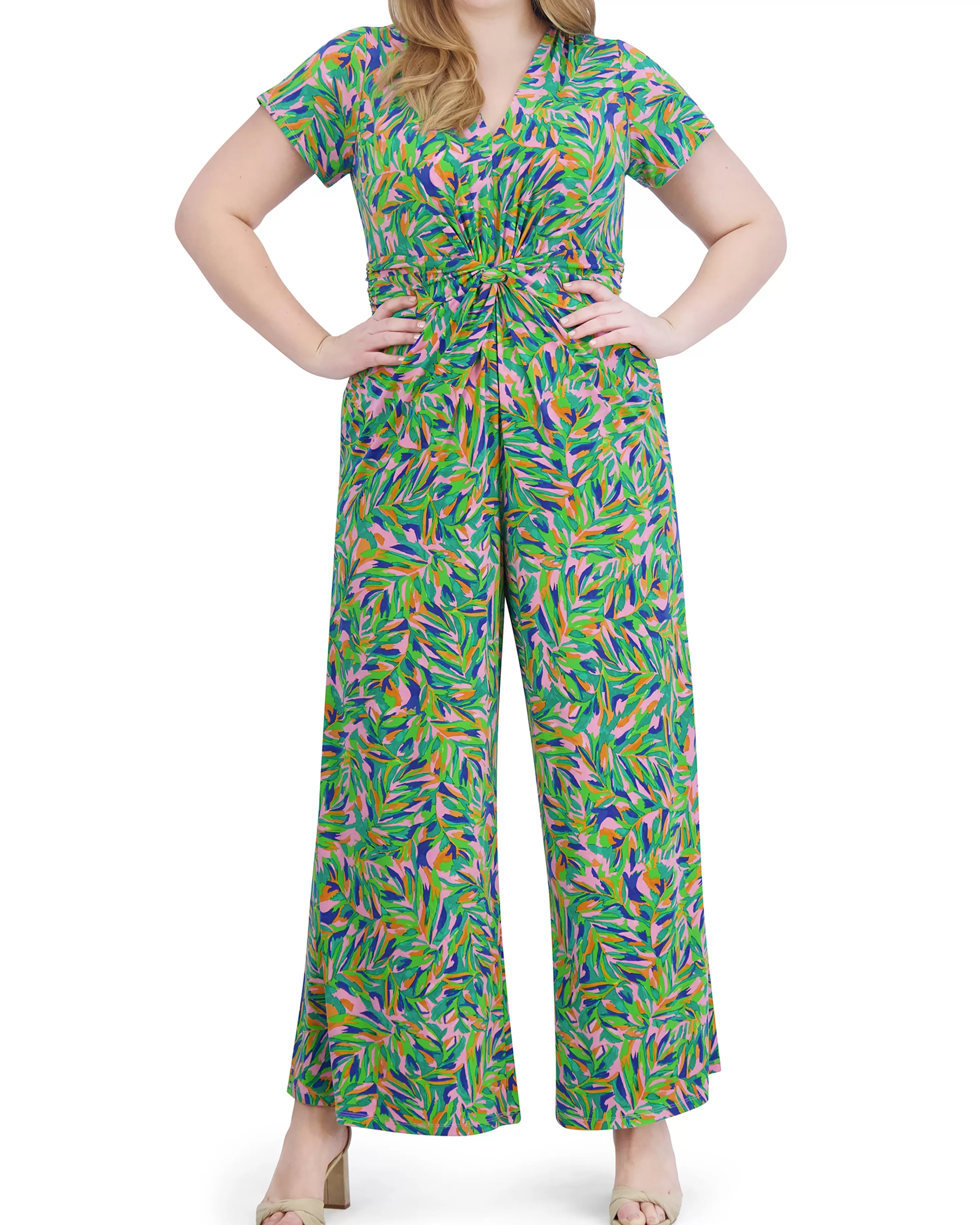 Vince Camuto Plus-Size Printed Twist-Detail Jumpsuit Multi Cheap