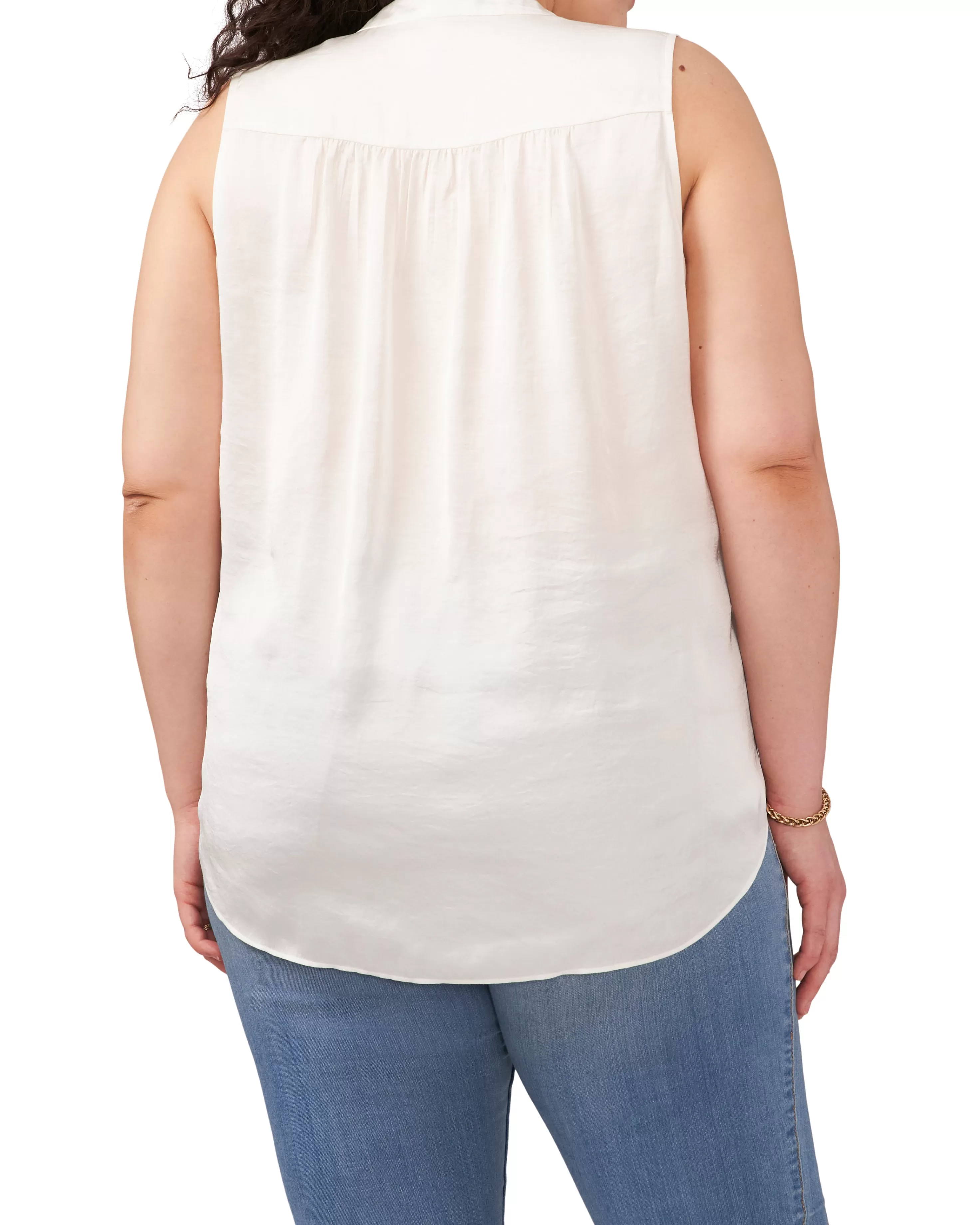 Vince Camuto Plus-Size Sleeveless V-Neck Blouse New Ivory Fashion