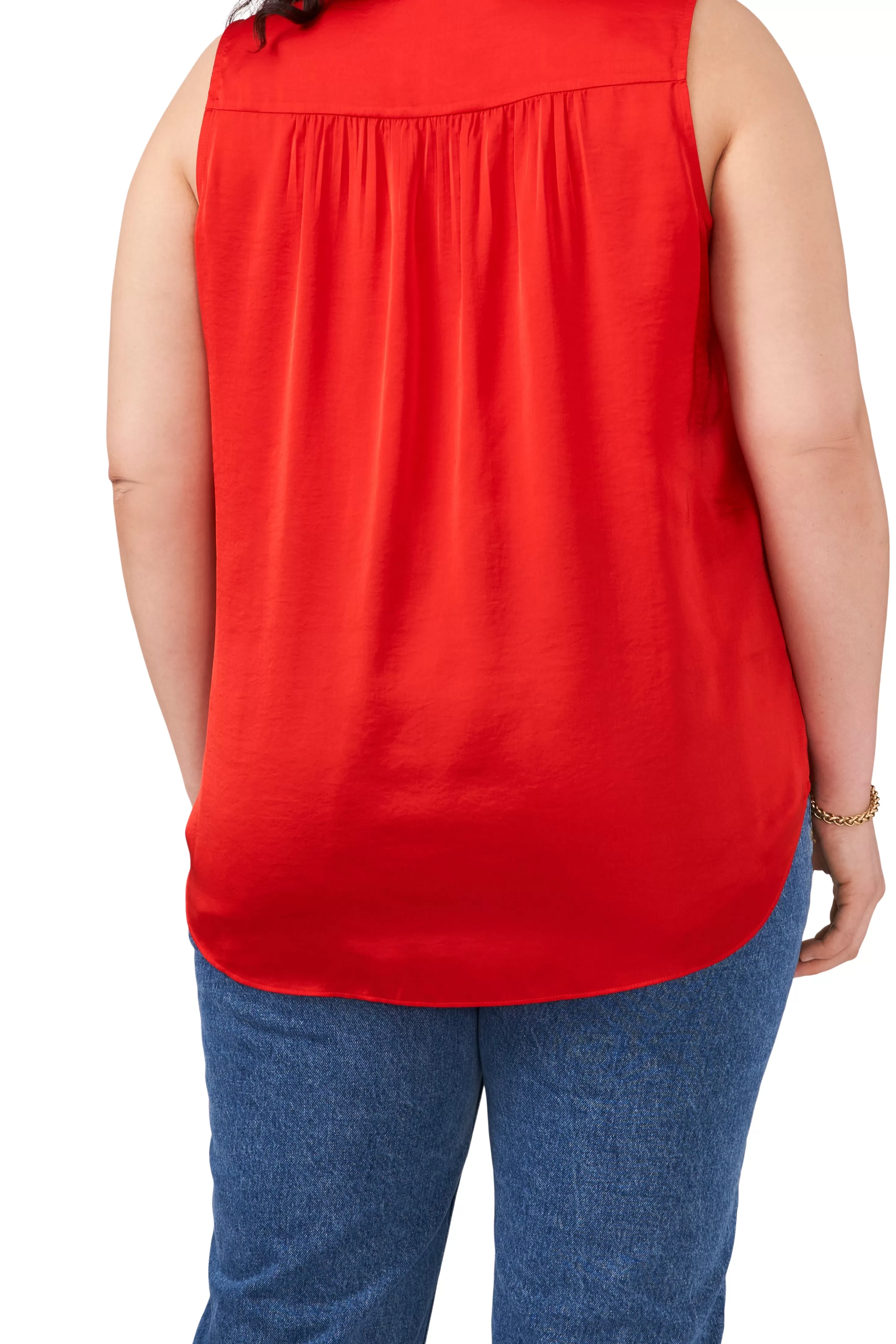 Vince Camuto Plus-Size Sleeveless V-Neck Blouse Fiery Red Sale