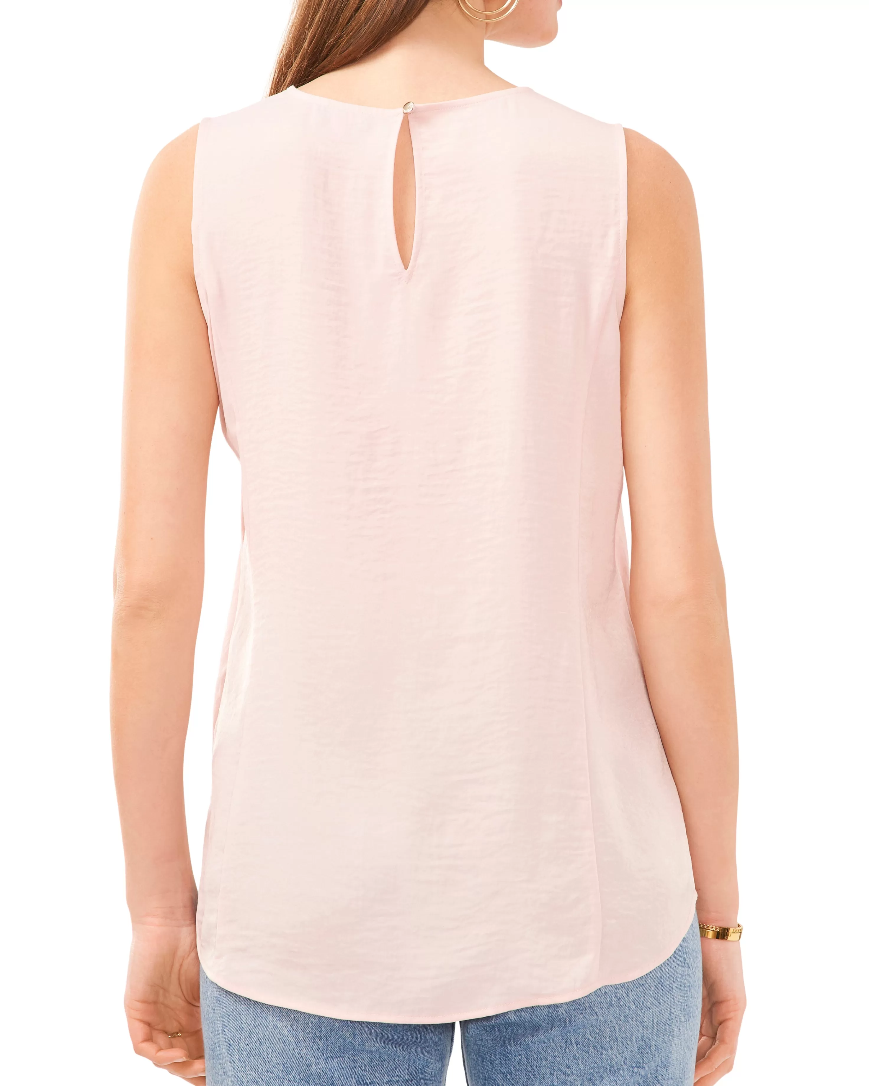 Vince Camuto Textured Sleeveless Top Pink Orchid Best Sale